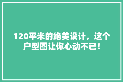 120平米的绝美设计，这个户型图让你心动不已！
