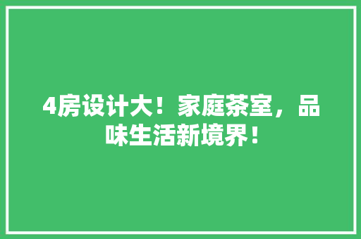 4房设计大！家庭茶室，品味生活新境界！