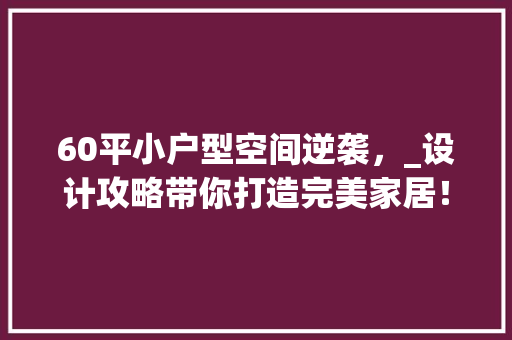 60平小户型空间逆袭，_设计攻略带你打造完美家居！