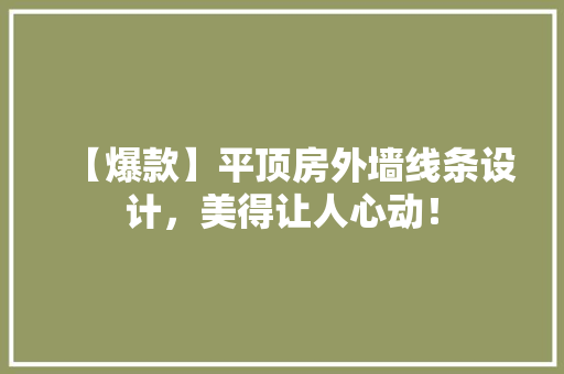 【爆款】平顶房外墙线条设计，美得让人心动！
