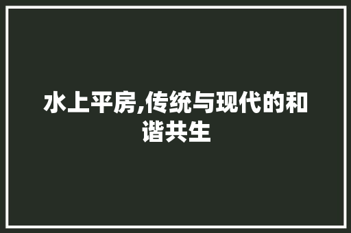 水上平房,传统与现代的和谐共生