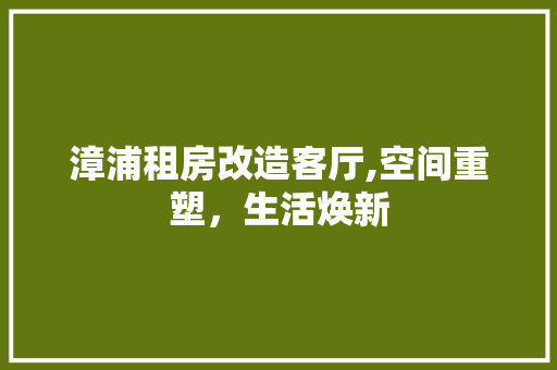 漳浦租房改造客厅,空间重塑，生活焕新