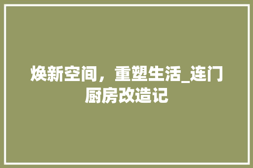 焕新空间，重塑生活_连门厨房改造记