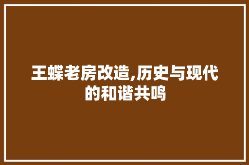 王蝶老房改造,历史与现代的和谐共鸣