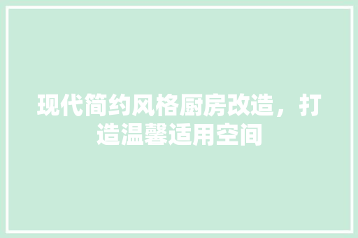 现代简约风格厨房改造，打造温馨适用空间