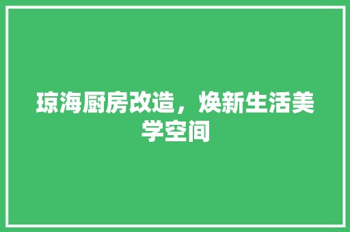 琼海厨房改造，焕新生活美学空间