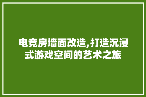 电竞房墙面改造,打造沉浸式游戏空间的艺术之旅