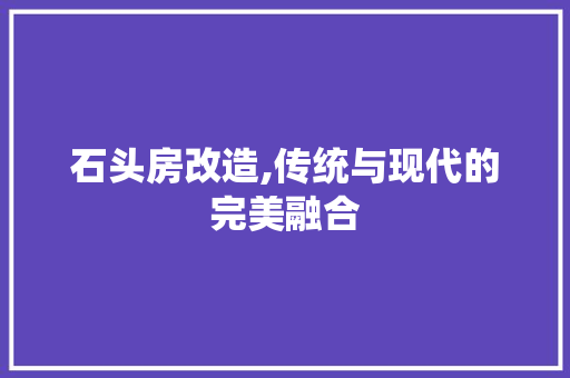 石头房改造,传统与现代的完美融合