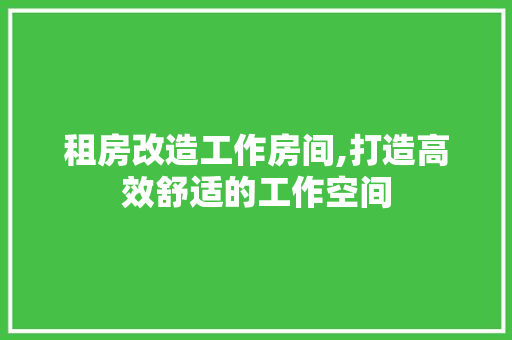 租房改造工作房间,打造高效舒适的工作空间
