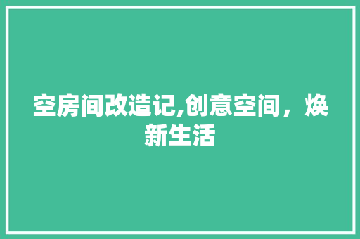 空房间改造记,创意空间，焕新生活