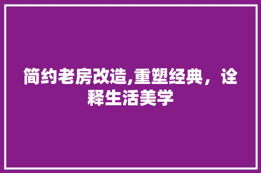 简约老房改造,重塑经典，诠释生活美学