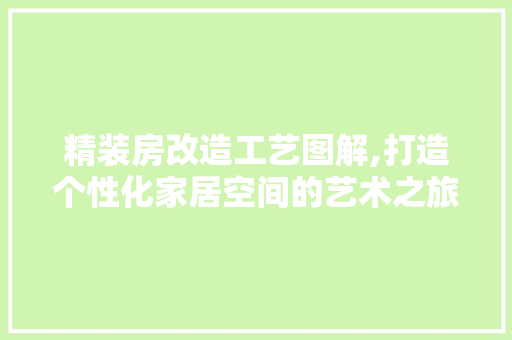 精装房改造工艺图解,打造个性化家居空间的艺术之旅