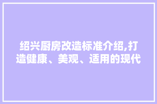绍兴厨房改造标准介绍,打造健康、美观、适用的现代厨房空间