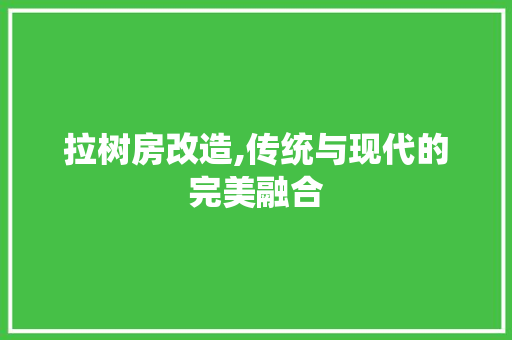 拉树房改造,传统与现代的完美融合