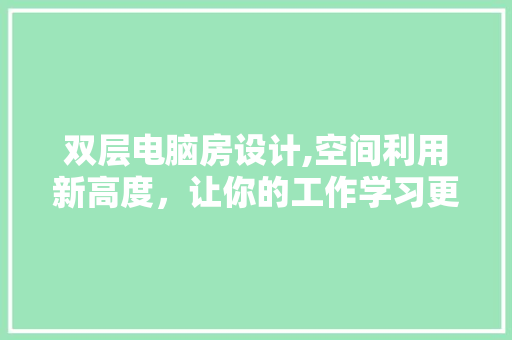 双层电脑房设计,空间利用新高度，让你的工作学习更高效！
