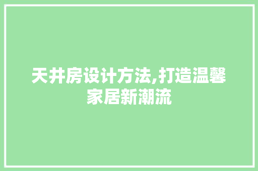 天井房设计方法,打造温馨家居新潮流