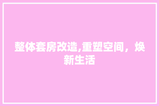 整体套房改造,重塑空间，焕新生活