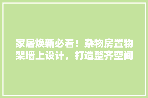 家居焕新必看！杂物房置物架墙上设计，打造整齐空间，让你的家焕然一新！