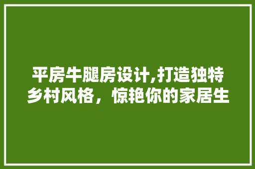 平房牛腿房设计,打造独特乡村风格，惊艳你的家居生活！