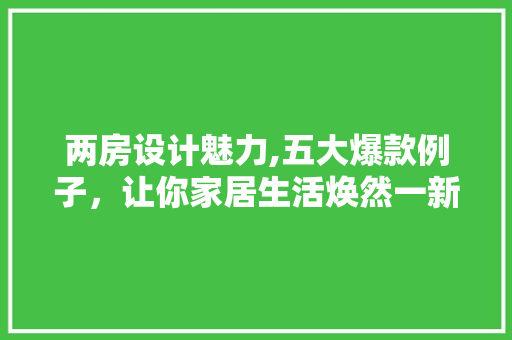 两房设计魅力,五大爆款例子，让你家居生活焕然一新！