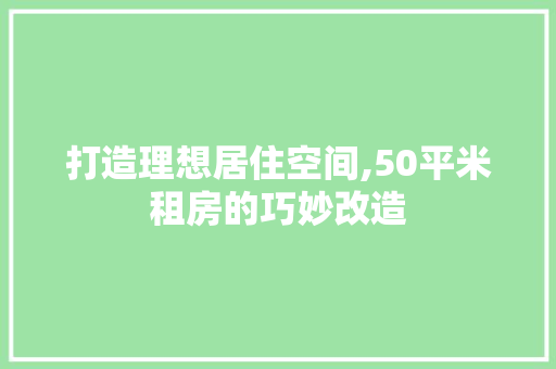 打造理想居住空间,50平米租房的巧妙改造