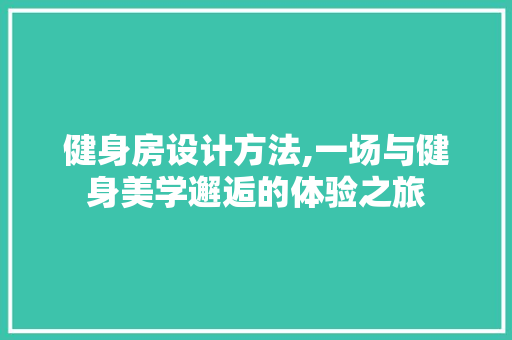 健身房设计方法,一场与健身美学邂逅的体验之旅
