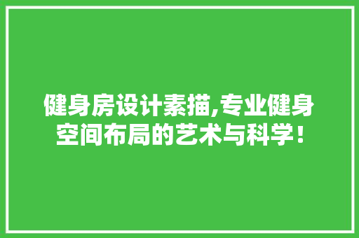 健身房设计素描,专业健身空间布局的艺术与科学！