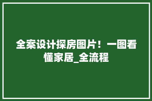 全案设计探房图片！一图看懂家居_全流程