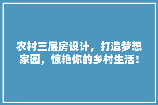 农村三层房设计，打造梦想家园，惊艳你的乡村生活！