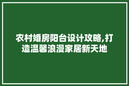 农村婚房阳台设计攻略,打造温馨浪漫家居新天地
