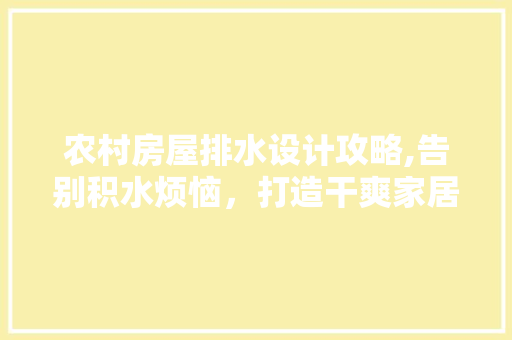 农村房屋排水设计攻略,告别积水烦恼，打造干爽家居生活