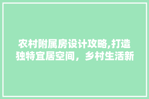 农村附属房设计攻略,打造独特宜居空间，乡村生活新境界