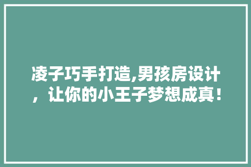 凌子巧手打造,男孩房设计，让你的小王子梦想成真！