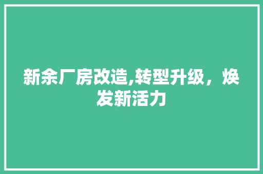 新余厂房改造,转型升级，焕发新活力