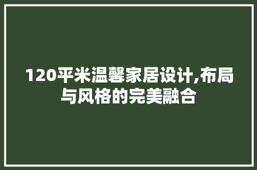 120平米温馨家居设计,布局与风格的完美融合