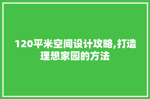 120平米空间设计攻略,打造理想家园的方法
