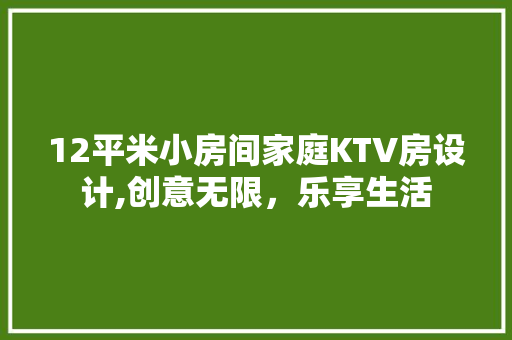 12平米小房间家庭KTV房设计,创意无限，乐享生活