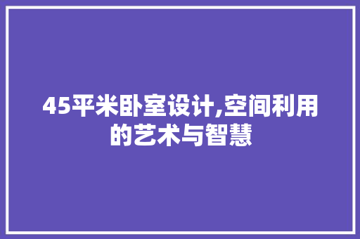 45平米卧室设计,空间利用的艺术与智慧