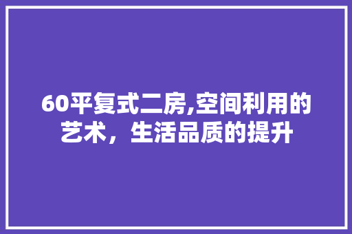 60平复式二房,空间利用的艺术，生活品质的提升