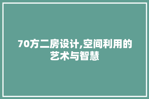 70方二房设计,空间利用的艺术与智慧