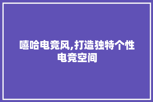 嘻哈电竞风,打造独特个性电竞空间