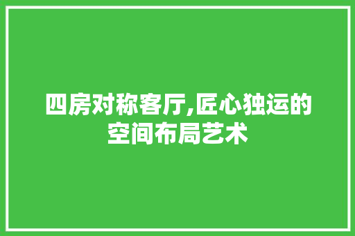 四房对称客厅,匠心独运的空间布局艺术