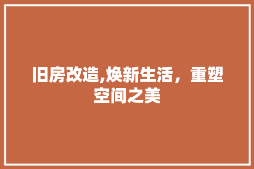旧房改造,焕新生活，重塑空间之美