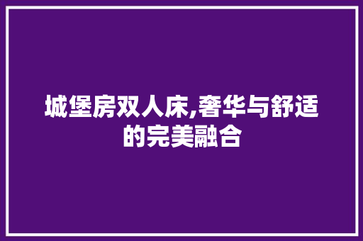 城堡房双人床,奢华与舒适的完美融合