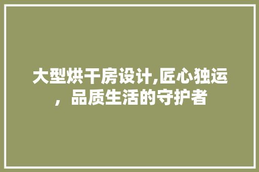 大型烘干房设计,匠心独运，品质生活的守护者