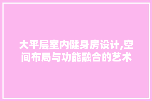 大平层室内健身房设计,空间布局与功能融合的艺术
