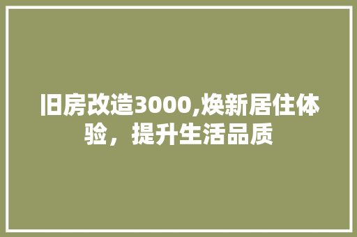 旧房改造3000,焕新居住体验，提升生活品质