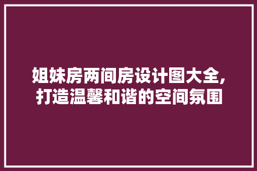 姐妹房两间房设计图大全,打造温馨和谐的空间氛围