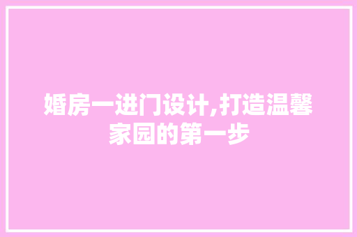 婚房一进门设计,打造温馨家园的第一步