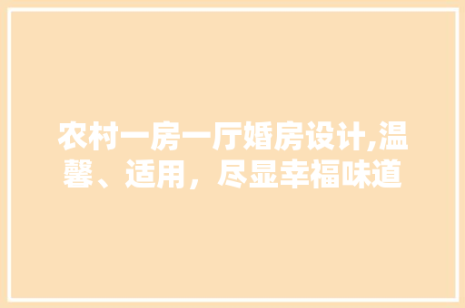 农村一房一厅婚房设计,温馨、适用，尽显幸福味道